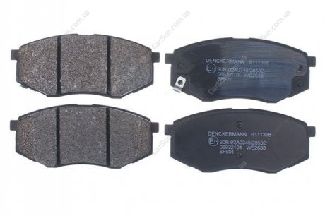 Комплект тормозных накладок, дисковый тормоз Denckermann B111398 (фото 1)