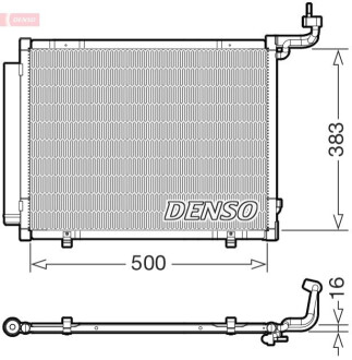 Радіатор кондиціонера (з осушувачем) Ford Fiesta VII/Transit 1.0 EcoBoost/1.5 TDCi 14- DENSO DCN10057