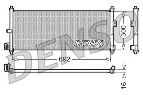 Радіатор кондиціонера NISSAN ALMERA II (N16) 00-06, ALMERA II Hatchback (N16) 00-06, PRIMERA (P12) 0 DENSO DCN46011