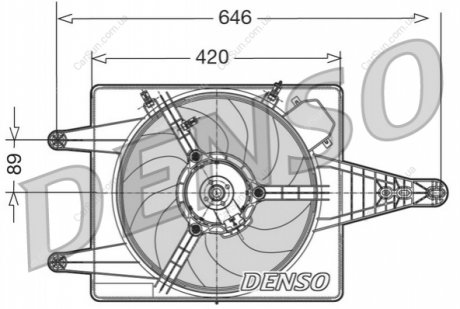 Вентилятор, система охолодження двигуна DENSO DER01010