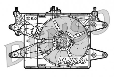 Вентилятор охлаждения двигателя - (51758856) DENSO DER09082 (фото 1)