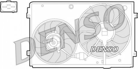 Вентилятор охлаждения двигателя - (1TD959455D / 1KM121205 / 1K0959455N) DENSO DER32011 (фото 1)