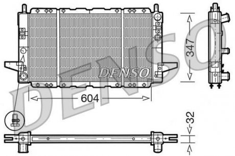 Радиатор охлаждения двигателя - (89BB8005DA) DENSO DRM10086
