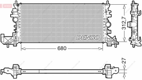 Радіатор, система охолодження двигуна DENSO DRM20118