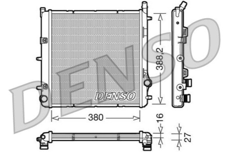 Радиатор охлаждения двигателя DENSO DRM21005 (фото 1)