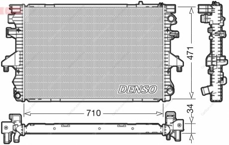 Радіатор, система охолодження двигуна DENSO DRM32040