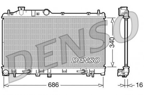 Радиатор охлаждения двигателя - (45119FG040 / 45119AG000 / 45111AG001) DENSO DRM36008