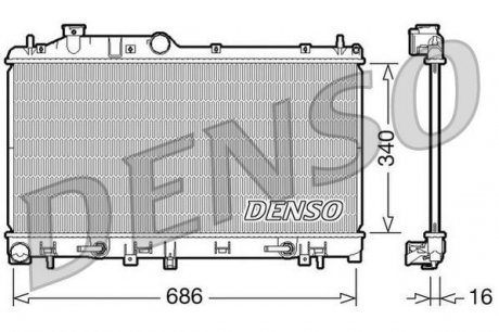 Радиатор, охлаждение двигателя - (45111AG020) DENSO DRM36009