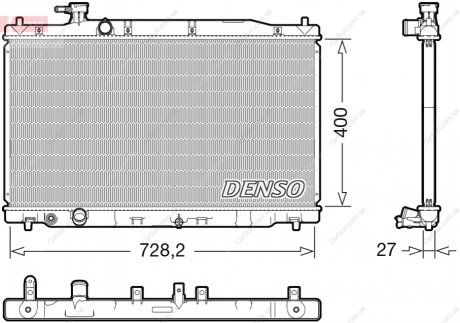 Радіатор, система охолодження двигуна DENSO DRM40050 (фото 1)