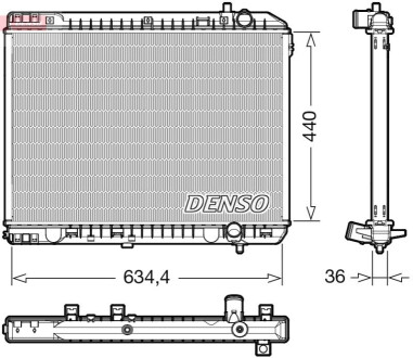 Радіатор, система охолодження двигуна DENSO DRM43008