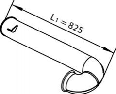 Труба Глушника Кінцева Daf Cf85/xf105 L-825Mm Dinex 21632 (фото 1)
