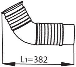 Rura wydechowa (dÅ‚.:382/490mm) pasuje do: MERCEDES ACTROS, ACTROS MP2 / MP3 OM542.920-OM542.962 04.96- Dinex 53254