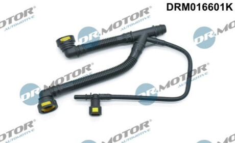 Шланг вентиляції пластиковий з фітингами Dr.Motor DRM16601K