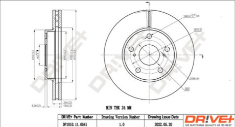 Тормозной диск Dr!ve+ DP1010110541