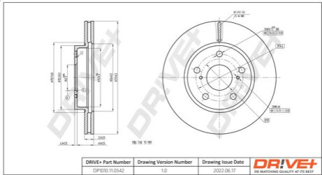 Тормозной диск Dr!ve+ DP1010110542