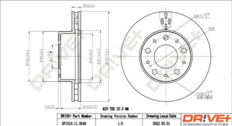 Тормозной диск Dr!ve+ DP1010110548