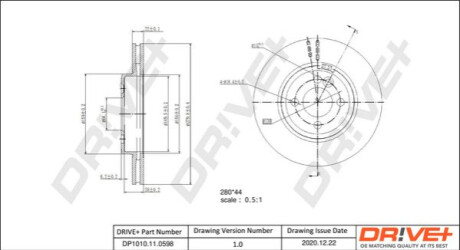 Тормозной диск Dr!ve+ DP1010110598