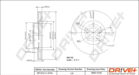 Тормозной диск Dr!ve+ DP1010110744