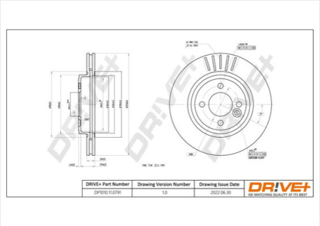 Тормозной диск Dr!ve+ DP1010110791