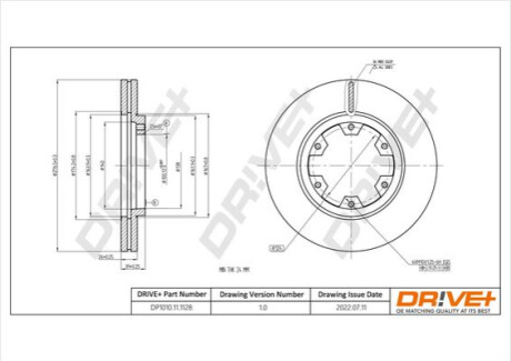 Тормозной диск Dr!ve+ DP1010111128