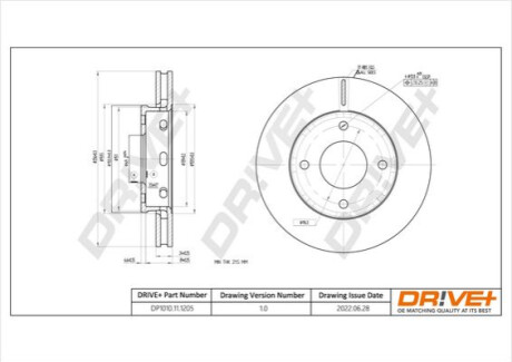 Тормозной диск Dr!ve+ DP1010111205