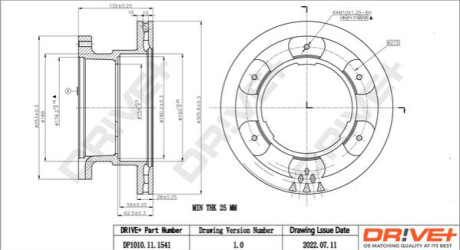 Тормозной диск Dr!ve+ DP1010111541