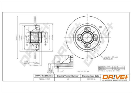 TARCZA HAM. CITROEN C4 PICASSO 07- 268X12 WITH BEARING Dr!ve+ DP1010111650