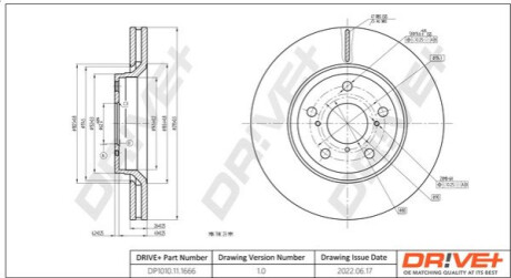 TARCZA HAM. PRZУD TOYOTA AURIS 2.0 D-4D 09- 295X26 Dr!ve+ DP1010111666