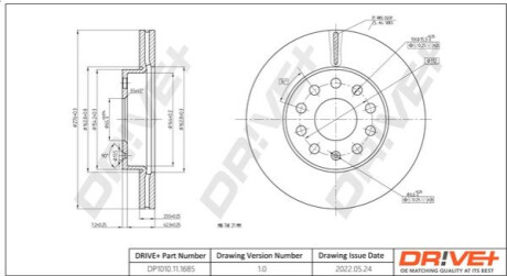 Тормозной диск Dr!ve+ DP1010111685