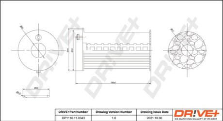 Фільтр масляний MB Sprinter (907,910) 20-/Vito (W447) 19-/E-class (W213/S213) 2.0 16- Dr!ve+ DP1110110343 (фото 1)