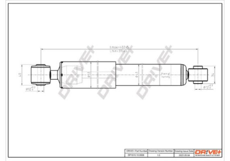 Амортизатор (задній) Renault Kangoo 97-07 (7120G) Dr!ve+ DP1610100008