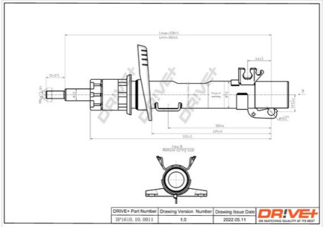 Амортизатор (передній) Seat Ibiza V/VW Polo 09- Dr!ve+ DP1610100011