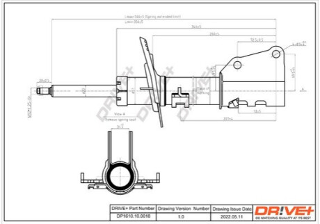 Амортизатор (передній) Renault Kangoo 08- R15/16 (maxi baza) (цапфа 36mm) (d22mm D51mm) Dr!ve+ DP1610100018