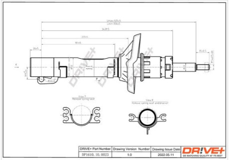 Амортизатор (передній) Skoda Octavia/VW Golf IV 97- Dr!ve+ DP1610100023