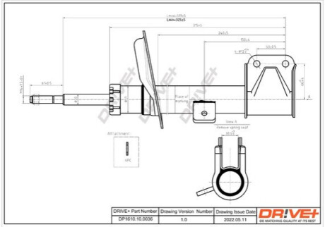 Амортизатор (передній) Citroen C4 04-/Peugeot 307 00- (R) Dr!ve+ DP1610100036