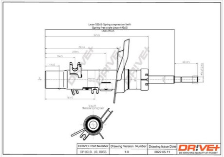 Амортизатор (передній) Peugeot 208 12- (L) Dr!ve+ DP1610100056