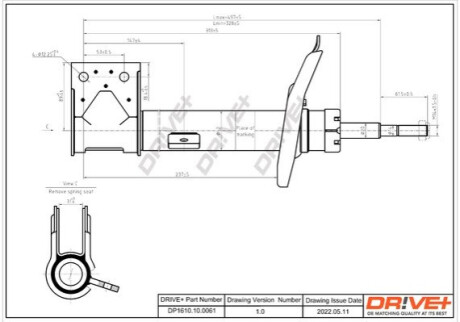 Амортизатор (передній) Citroen C4 II 09- (L) Dr!ve+ DP1610100061