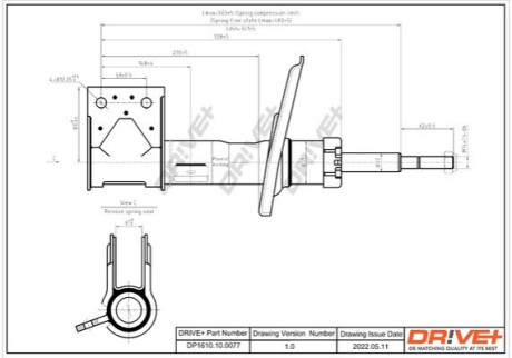 Амортизатор (передній) Citroen C4 II/DS4 09-/Peugeot 3008 I 09-17 (R) Dr!ve+ DP1610100077 (фото 1)