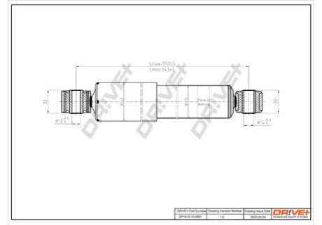 Амортизатор (задній) Renault Master 98- (59.5см) Dr!ve+ DP1610100091