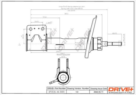 Амортизатор (передній) Peugeot 308 07-14 (R) Dr!ve+ DP1610100104