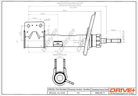 Амортизатор (передній) Peugeot 308 07-14 (L) Dr!ve+ DP1610100105