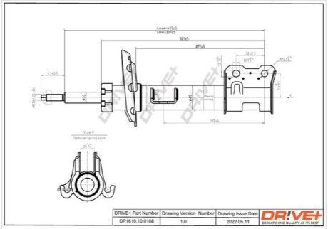 Амортизатор (передній) Opel Combo 01- (R) Dr!ve+ DP1610100108