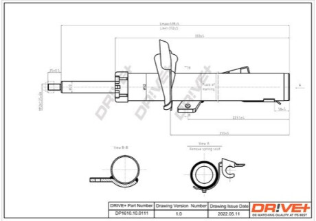 Амортизатор (передній) Ford Focus 03- (R) Dr!ve+ DP1610100111