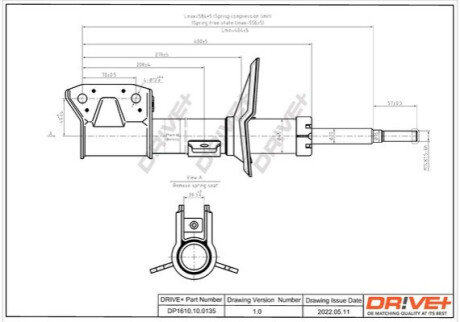 Амортизатор (передній) Dacia Duster 1.5 CDI 10- (7090G) Dr!ve+ DP1610100135