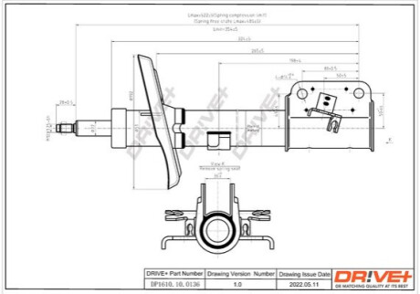 Амортизатор (передній) Renault Laguna III 07- Dr!ve+ DP1610100136