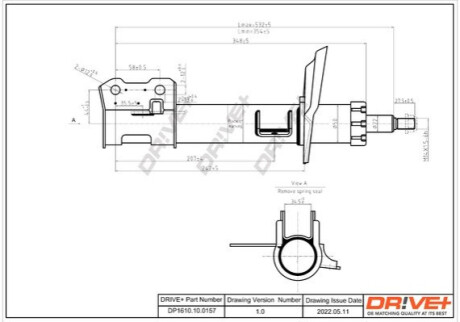 Амортизатор (передній) Opel Astra H 03- (L) Dr!ve+ DP1610100157