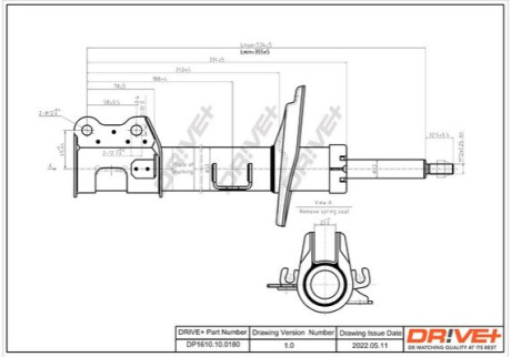 Амортизатор (передній) Fiat Doblo 10- (L) Dr!ve+ DP1610100180