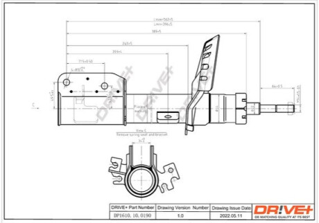 Амортизатор (передній) Citroen Jumpy/Fiat Scudo/Peugeot Expert 07- (R) Dr!ve+ DP1610100190