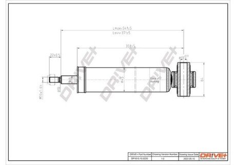 Амортизатор (задній) BMW 3 (F30/F80)/4 (F32/F82) 11- N13/N20/N47 Dr!ve+ DP1610100220