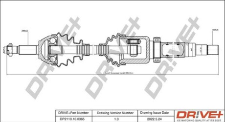 Піввісь Ford Connect 02-13 (R) (25x26x962) Dr!ve+ DP2110100365